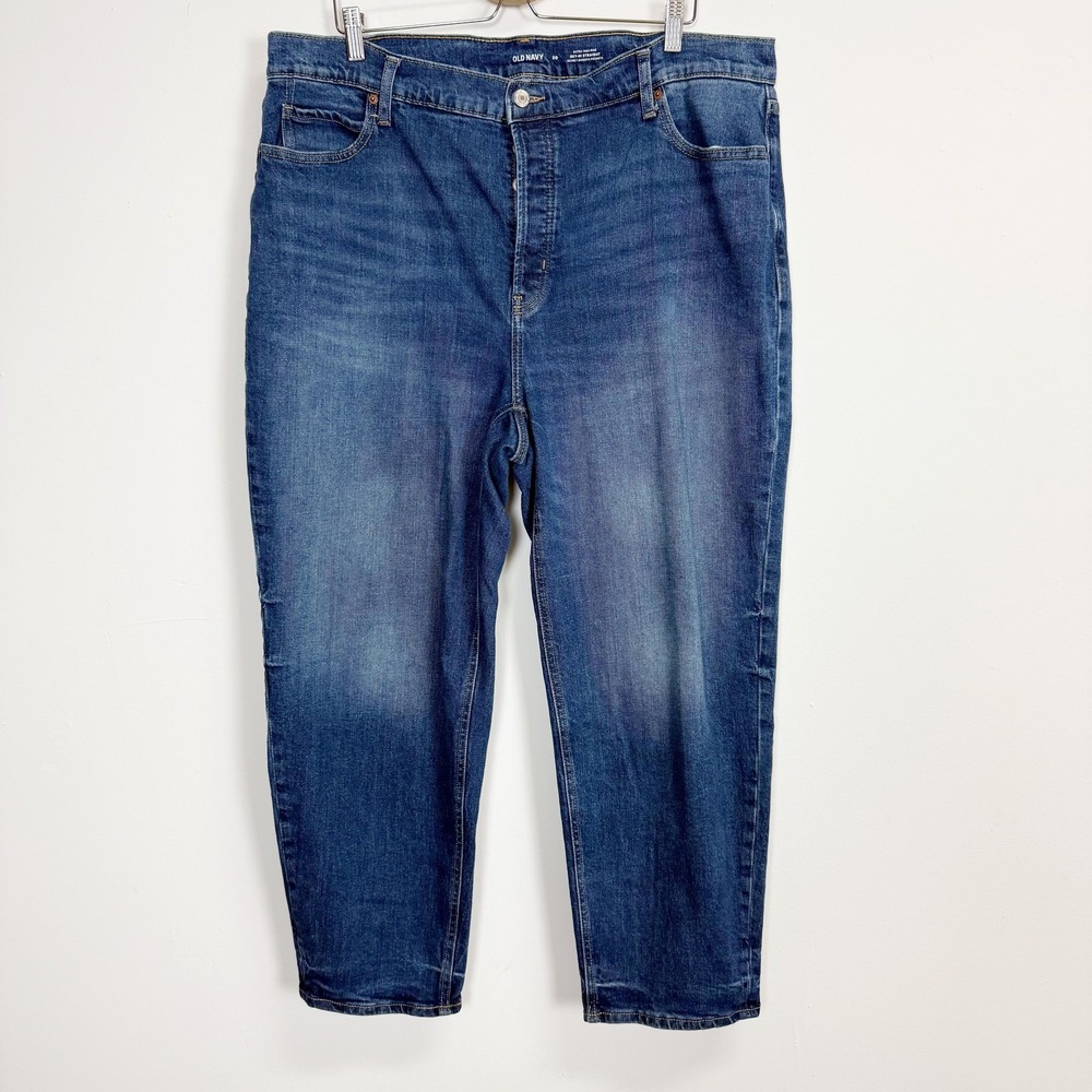 Old Navy Jeans Womens 20 Extra High Rise Sky-Hi Straight Secret Smooth Pockets - Picture 1 of 9